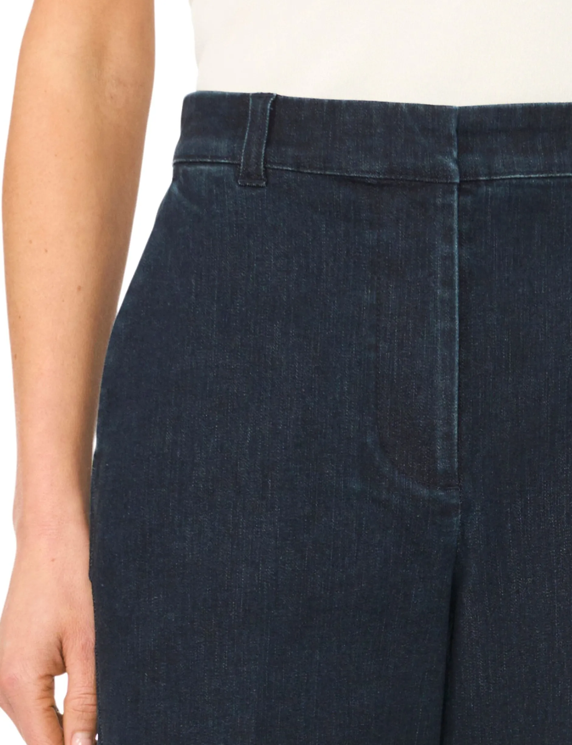 Dark Rinse Smart Wide Leg Jeans