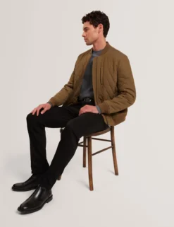 Diamond Quilted Zip Bomber Jacket
