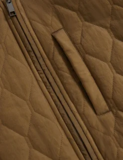 Diamond Quilted Zip Bomber Jacket