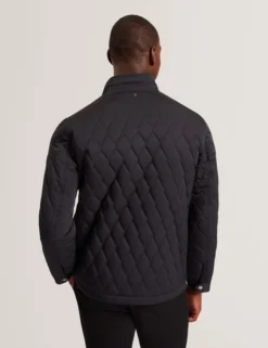 Diamond Quilted Zip Field Coat