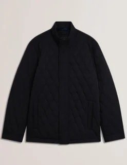 Diamond Quilted Zip Field Coat