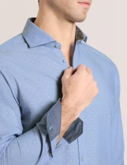 Dobby Stretch Cotton Slim Fit Shirt