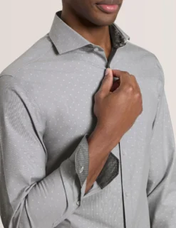 Dobby Stretch Cotton Slim Fit Shirt