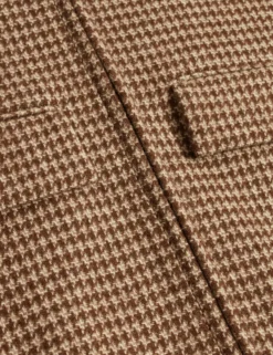 Dogtooth Check Wool Harrington Jacket