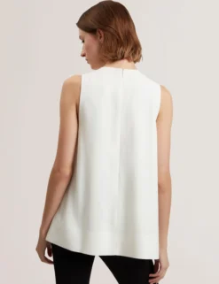 Draped Front Asymmetric Sleeveless Top