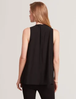 Draped Front Asymmetric Sleeveless Top