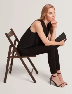 Draped Front Asymmetric Sleeveless Top