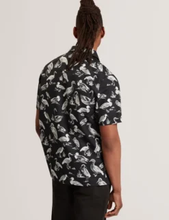 Duck Print Cotton Short Sleeve Shirt