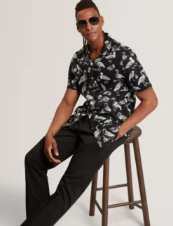 Duck Print Cotton Short Sleeve Shirt