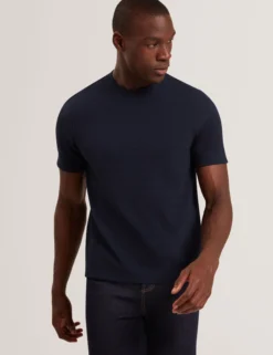 Embossed Texture Crew Neck T-Shirt