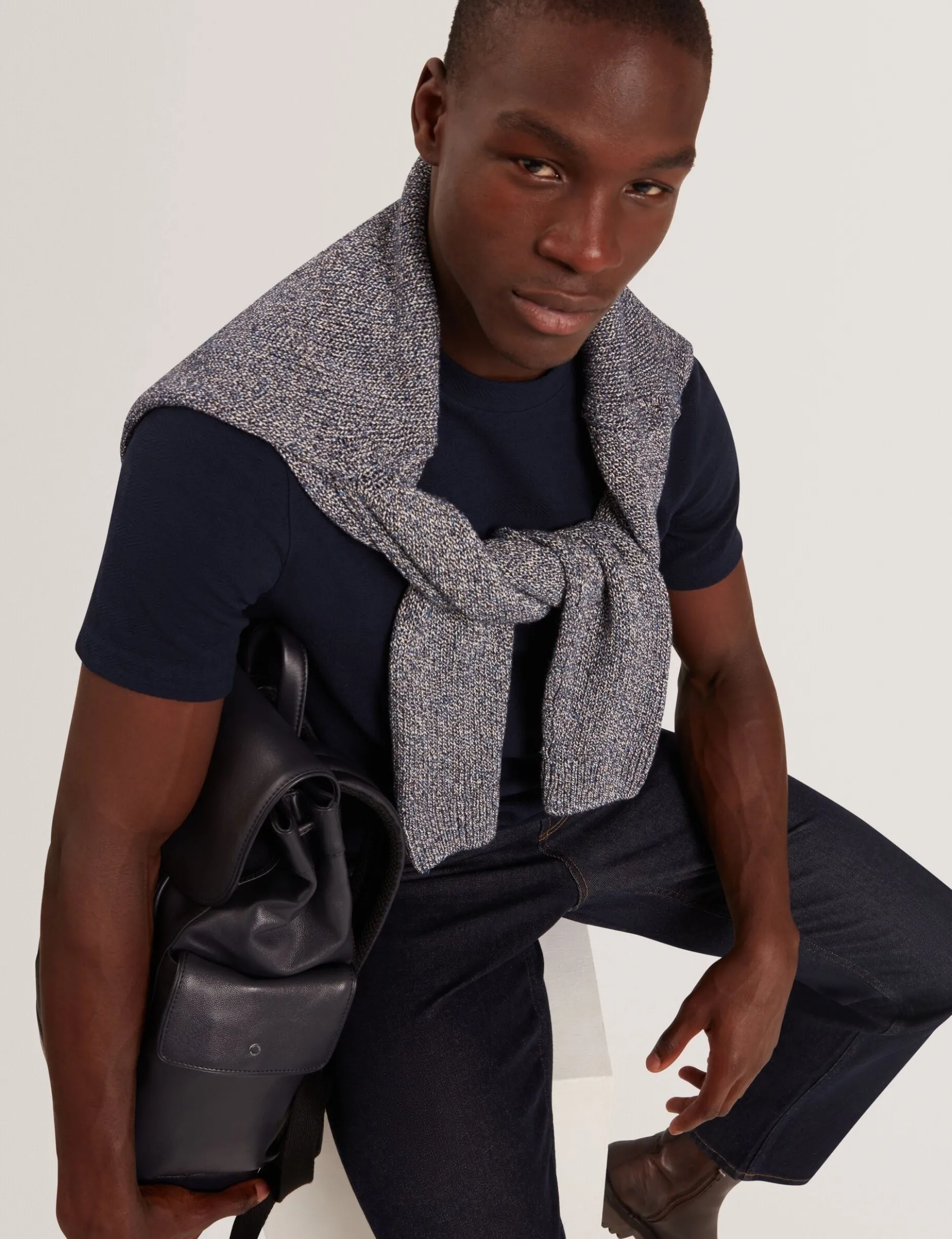 Embossed Texture Crew Neck T-Shirt