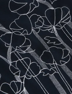 Embroidered Floral Pure Cotton Knit Shirt
