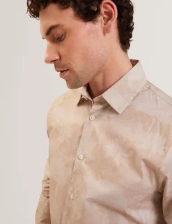 Faded Floral Cotton Long Sleeve Shirt