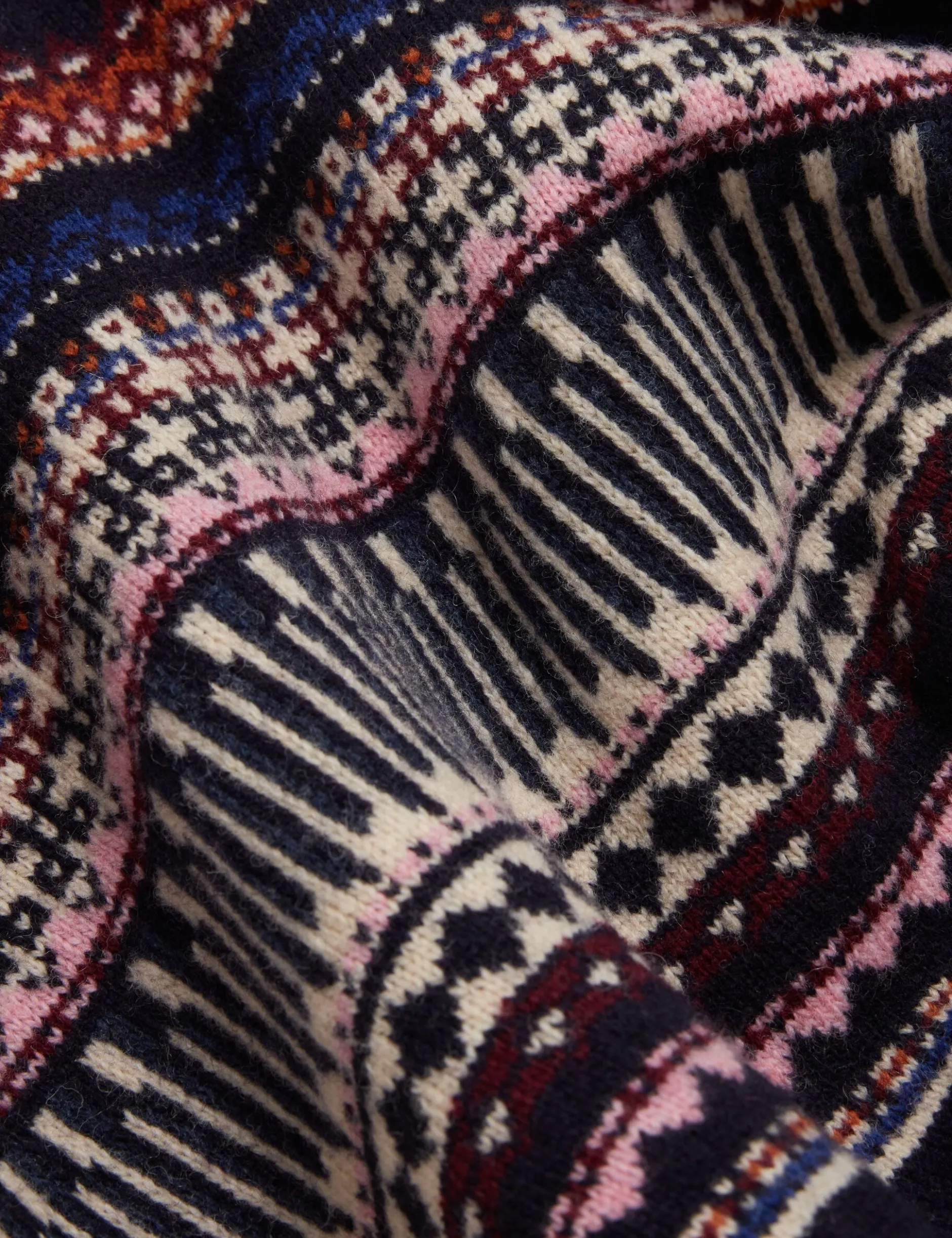 Fair Isle Crew Neck Wool Sweater