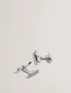 Fish Shape Branded Metal Cufflinks