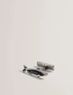 Fish Shape Branded Metal Cufflinks