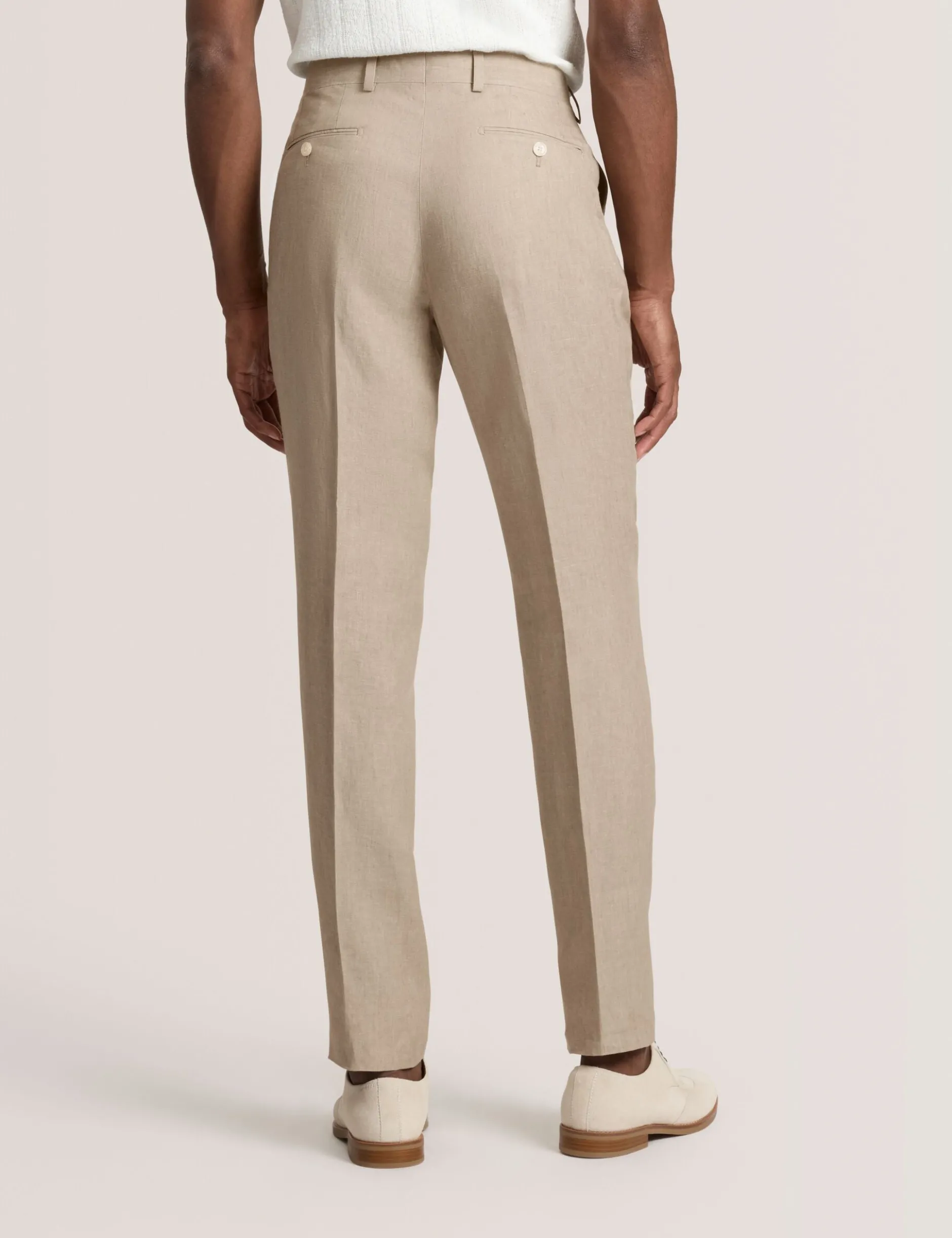 Flat Front Linen Suit Pant