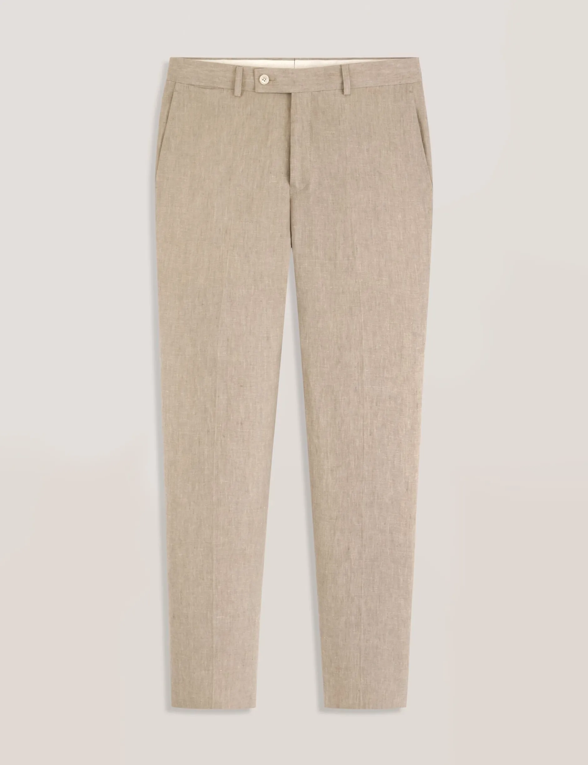 Flat Front Linen Suit Pant