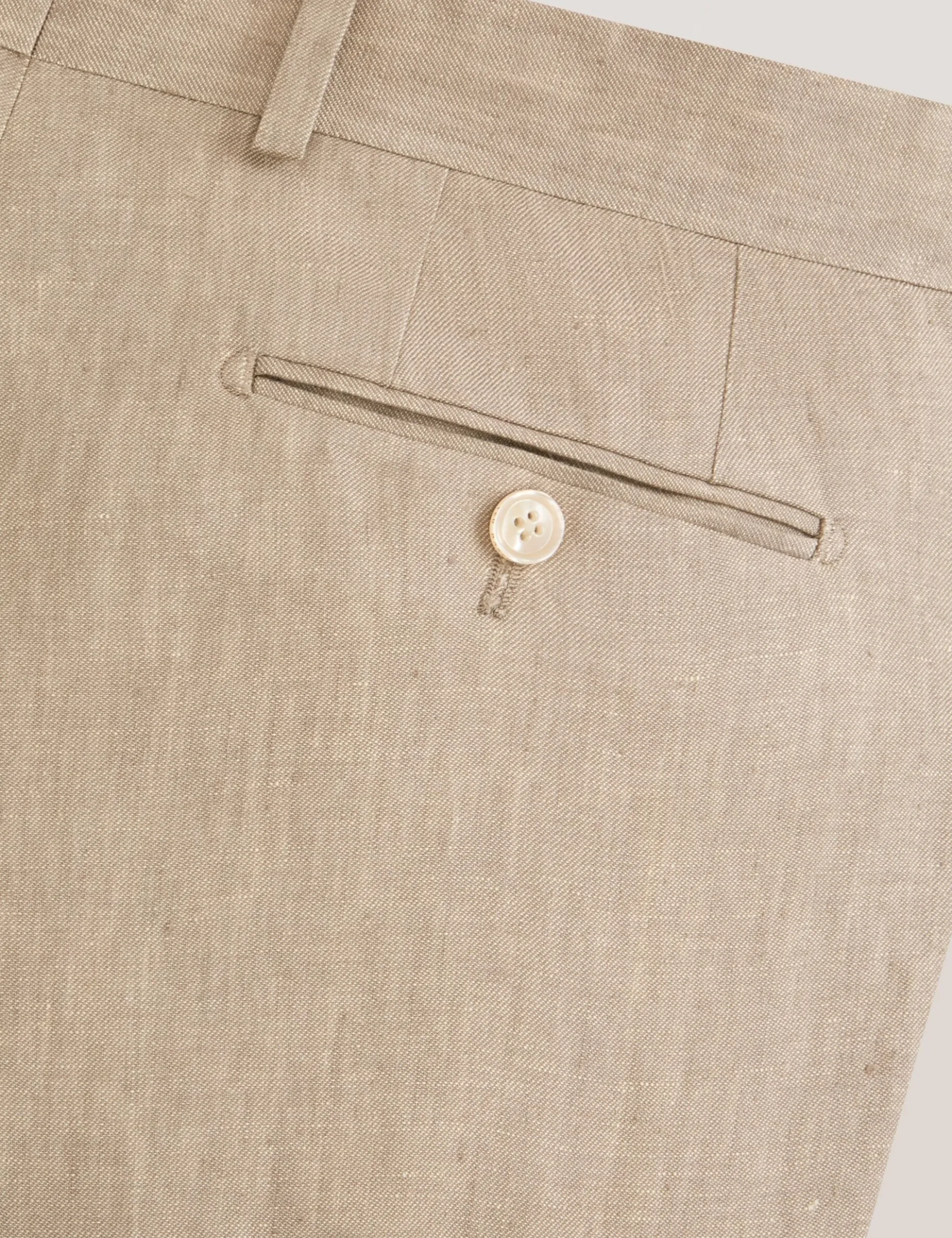 Flat Front Linen Suit Pant