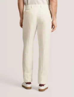 Flat Front Linen Suit Pant