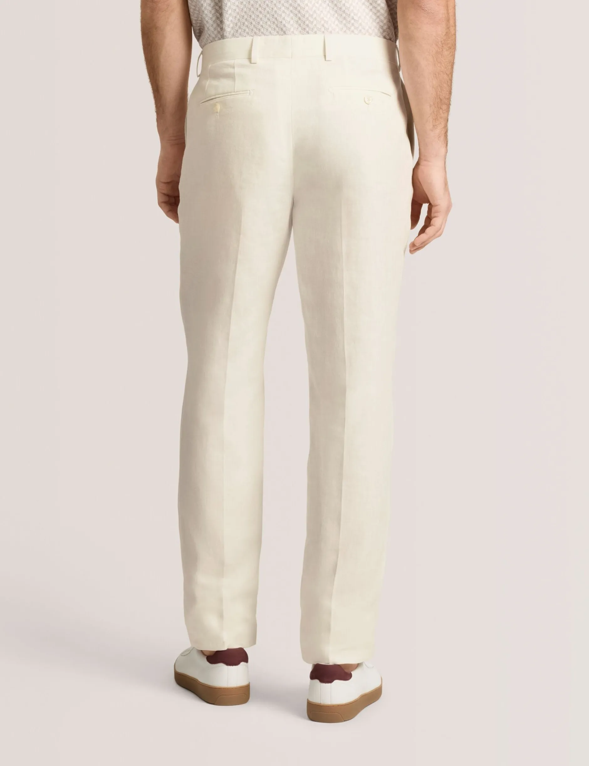 Flat Front Linen Suit Pant