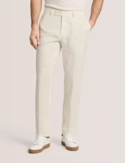 Flat Front Linen Suit Pant