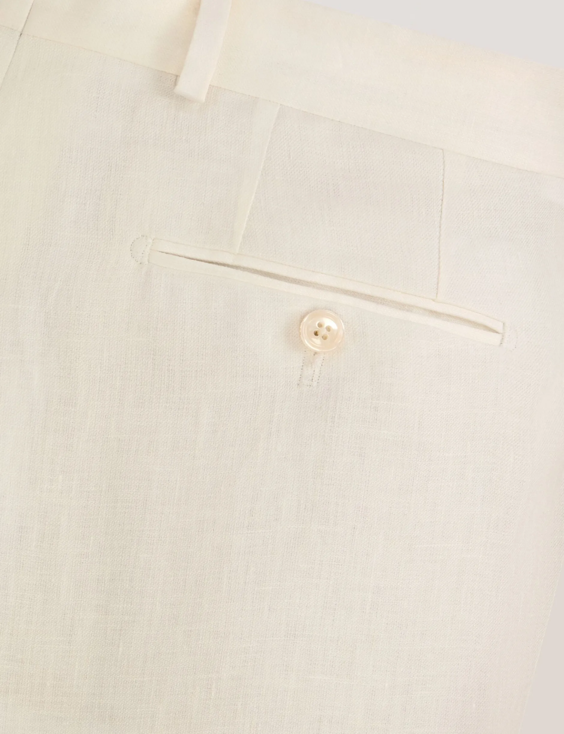 Flat Front Linen Suit Pant
