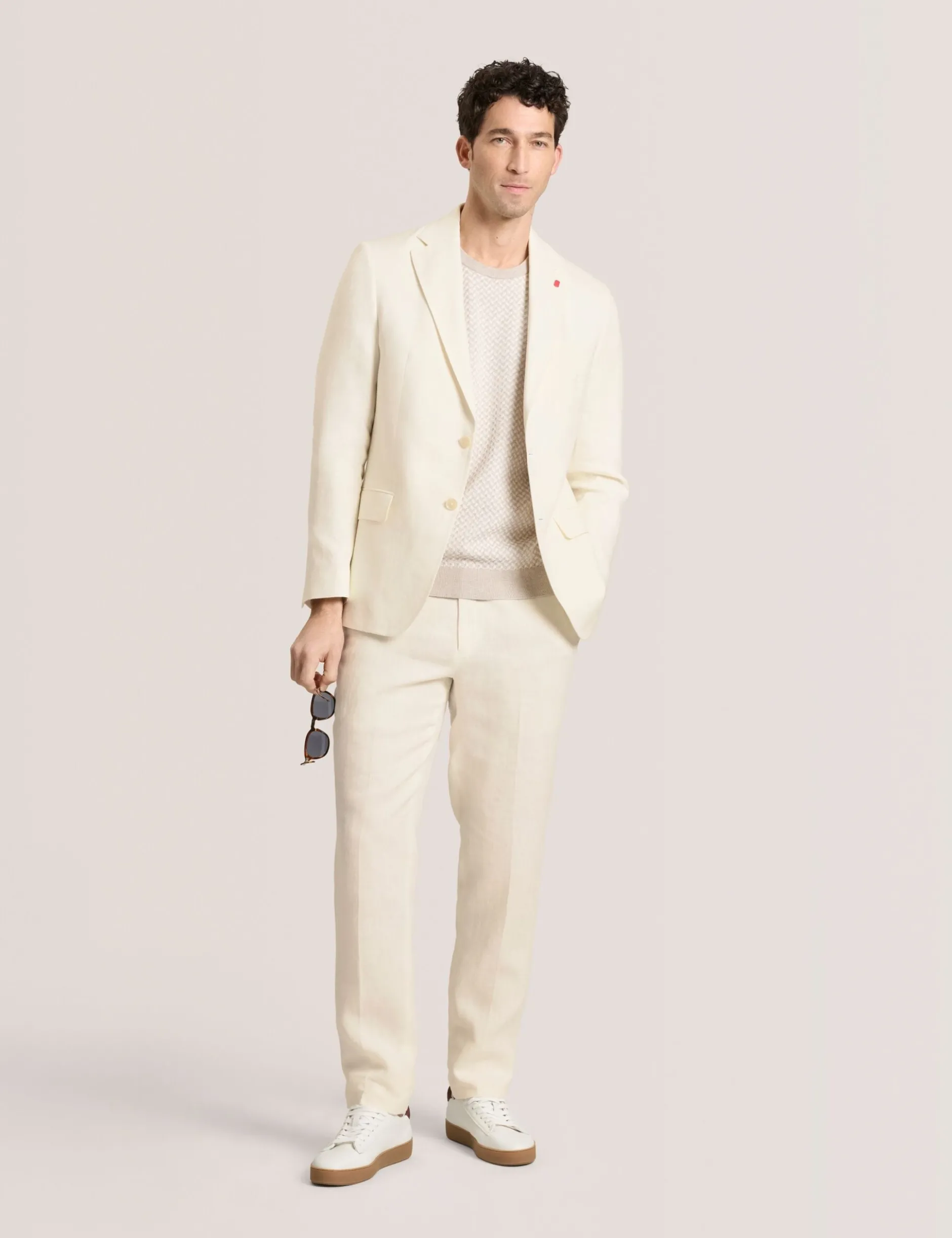 Flat Front Linen Suit Pant