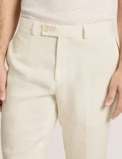 Flat Front Linen Suit Pant