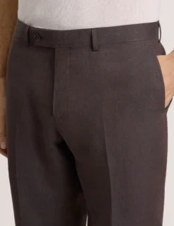 Flat Front Linen Suit Pant