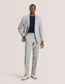 Flat Front Linen Suit Pant
