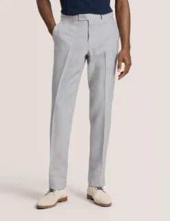 Flat Front Linen Suit Pant
