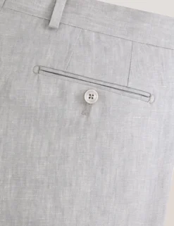 Flat Front Linen Suit Pant