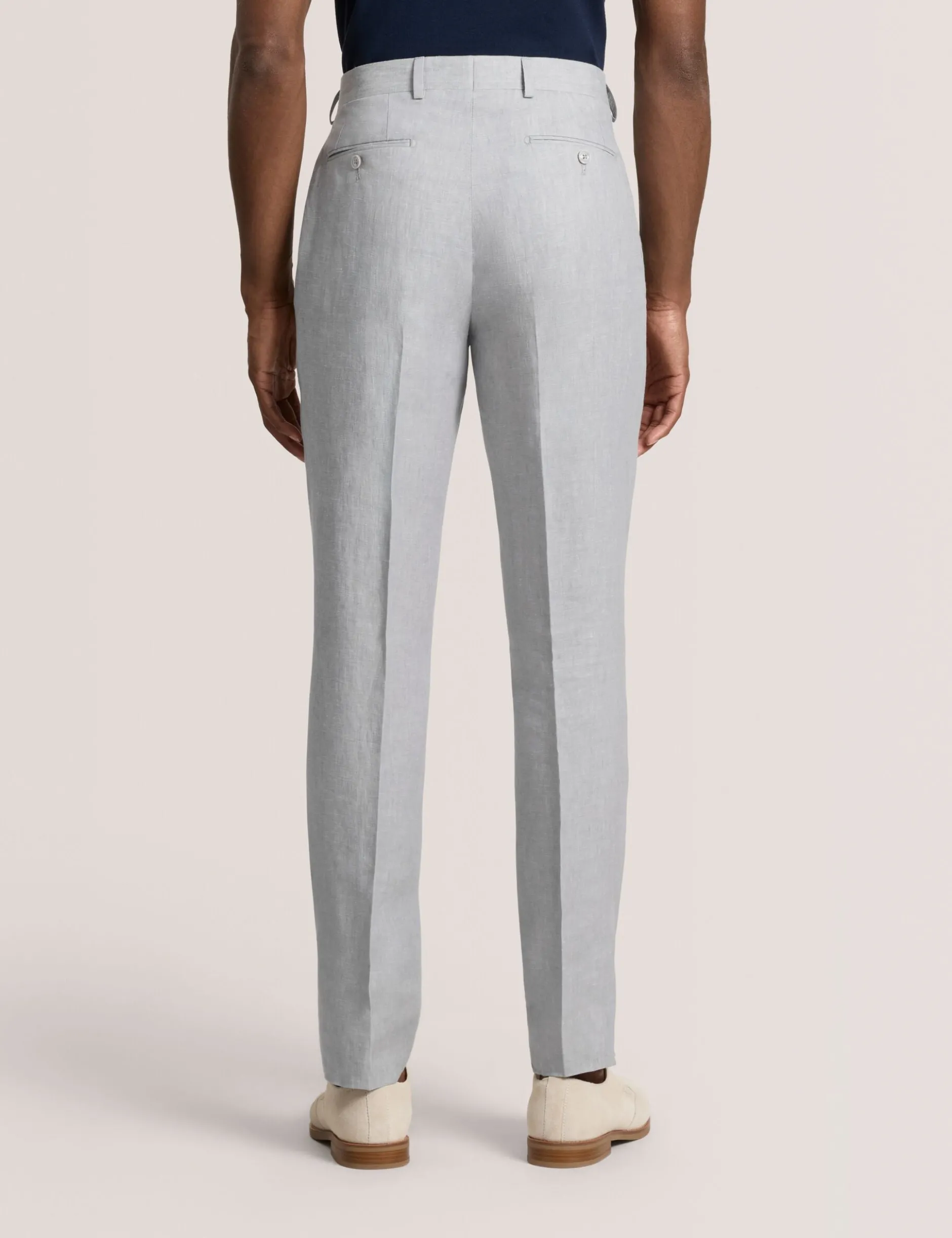 Flat Front Linen Suit Pant