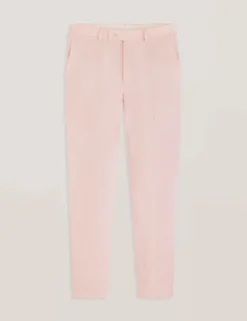 Flat Front Linen Suit Pant