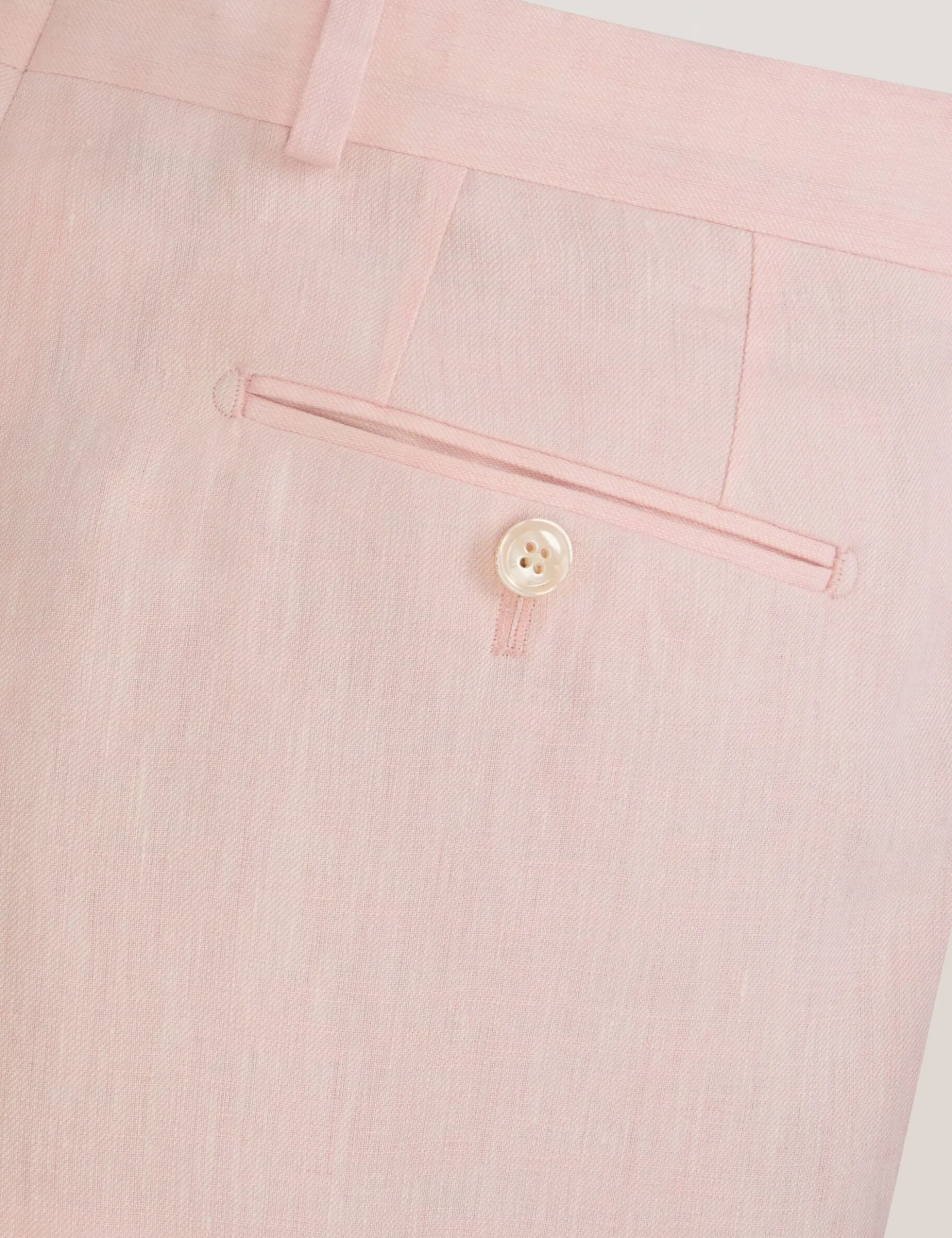 Flat Front Linen Suit Pant