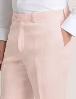 Flat Front Linen Suit Pant