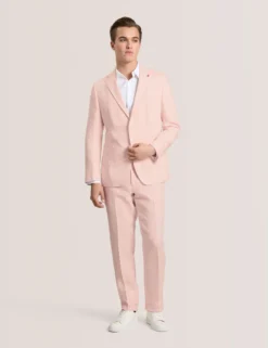 Flat Front Linen Suit Pant