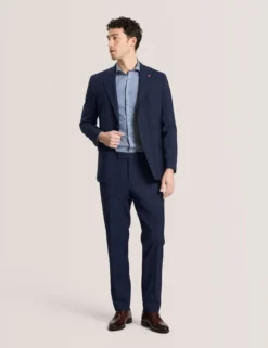 Flat Front Plaid Suit Pant