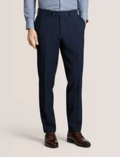 Flat Front Plaid Suit Pant