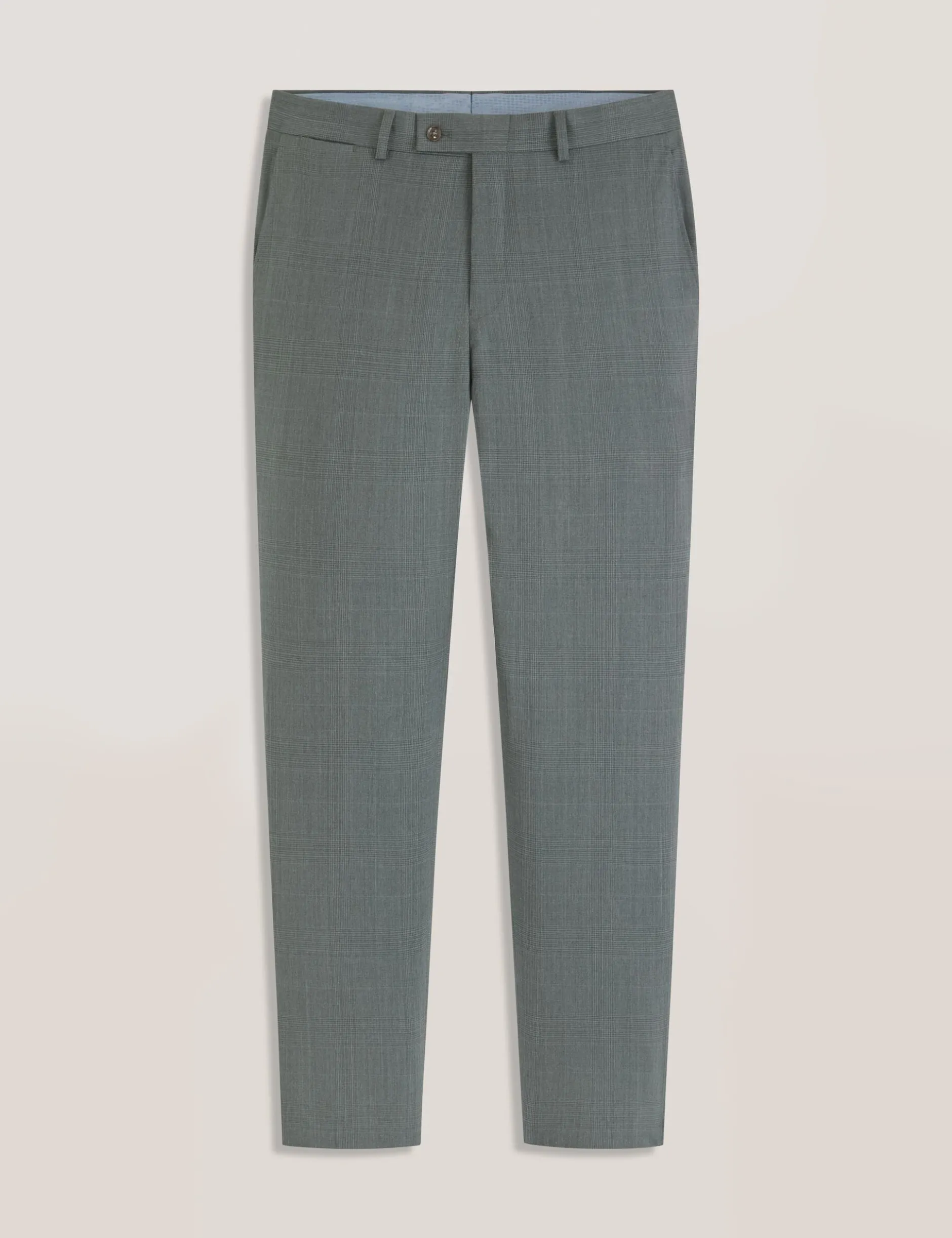 Flat Front Plaid Suit Pant