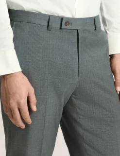 Flat Front Plaid Suit Pant