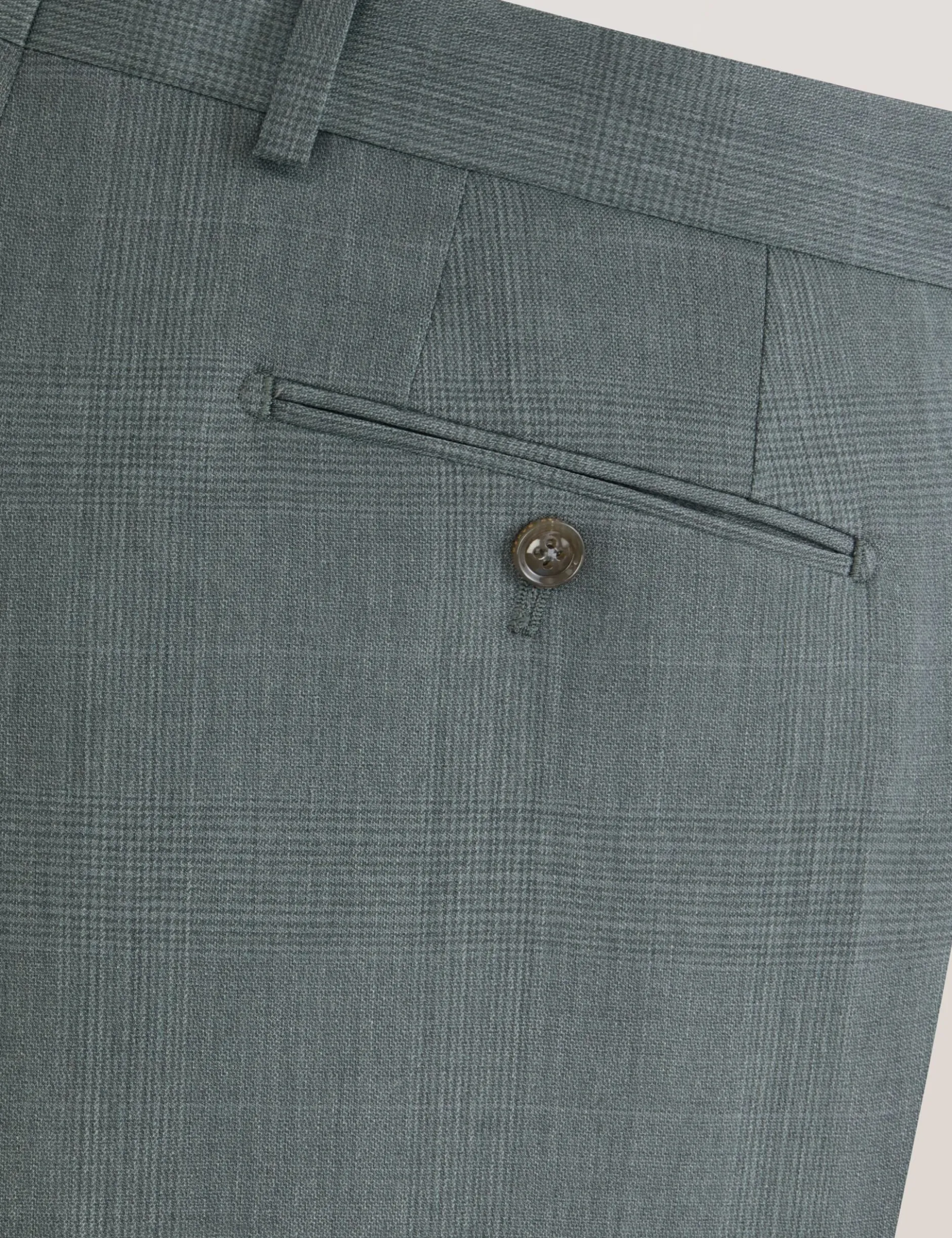 Flat Front Plaid Suit Pant