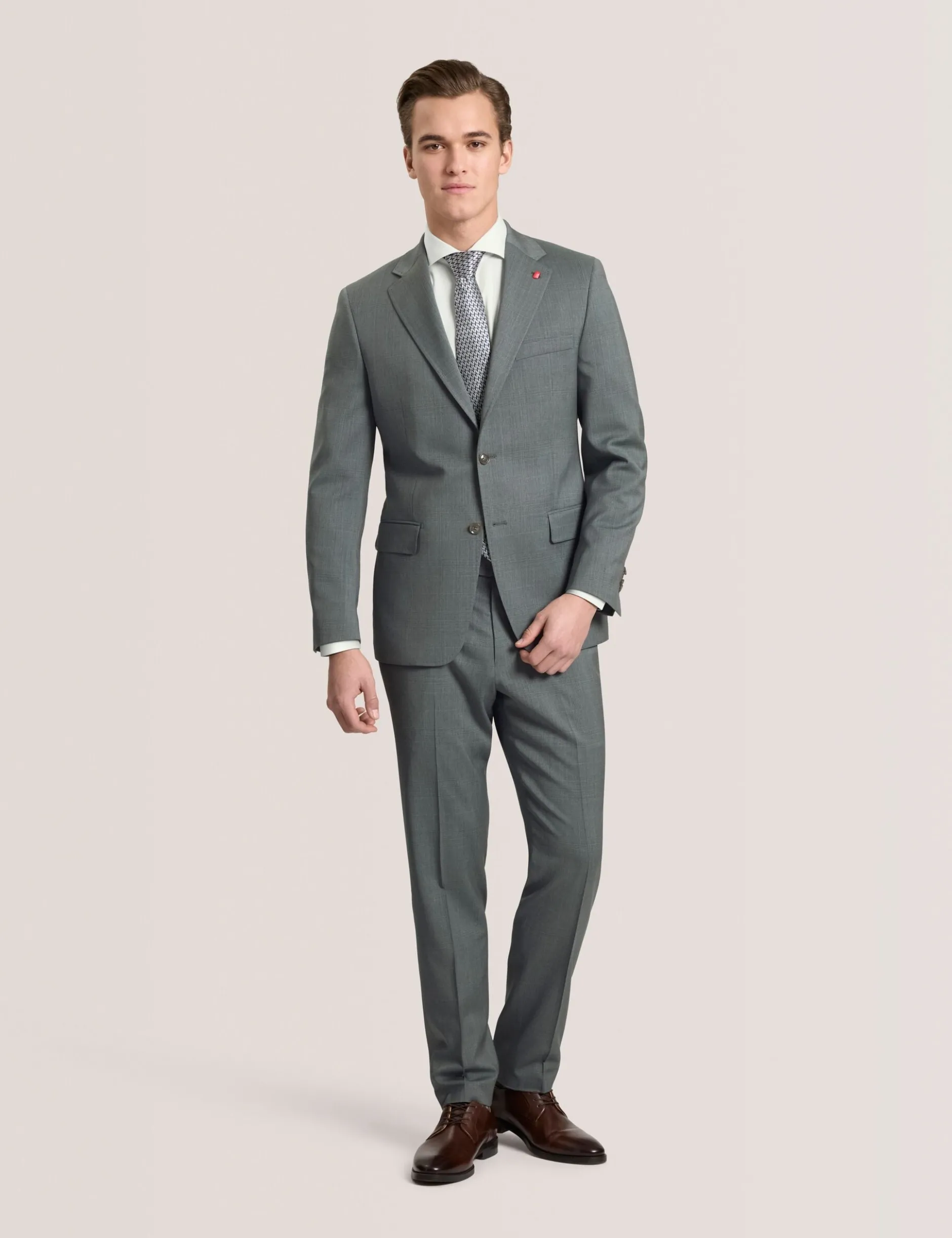 Flat Front Plaid Suit Pant