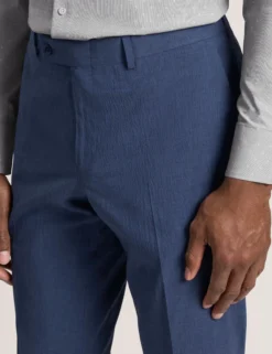 Flat Front Seersucker Suit Pant