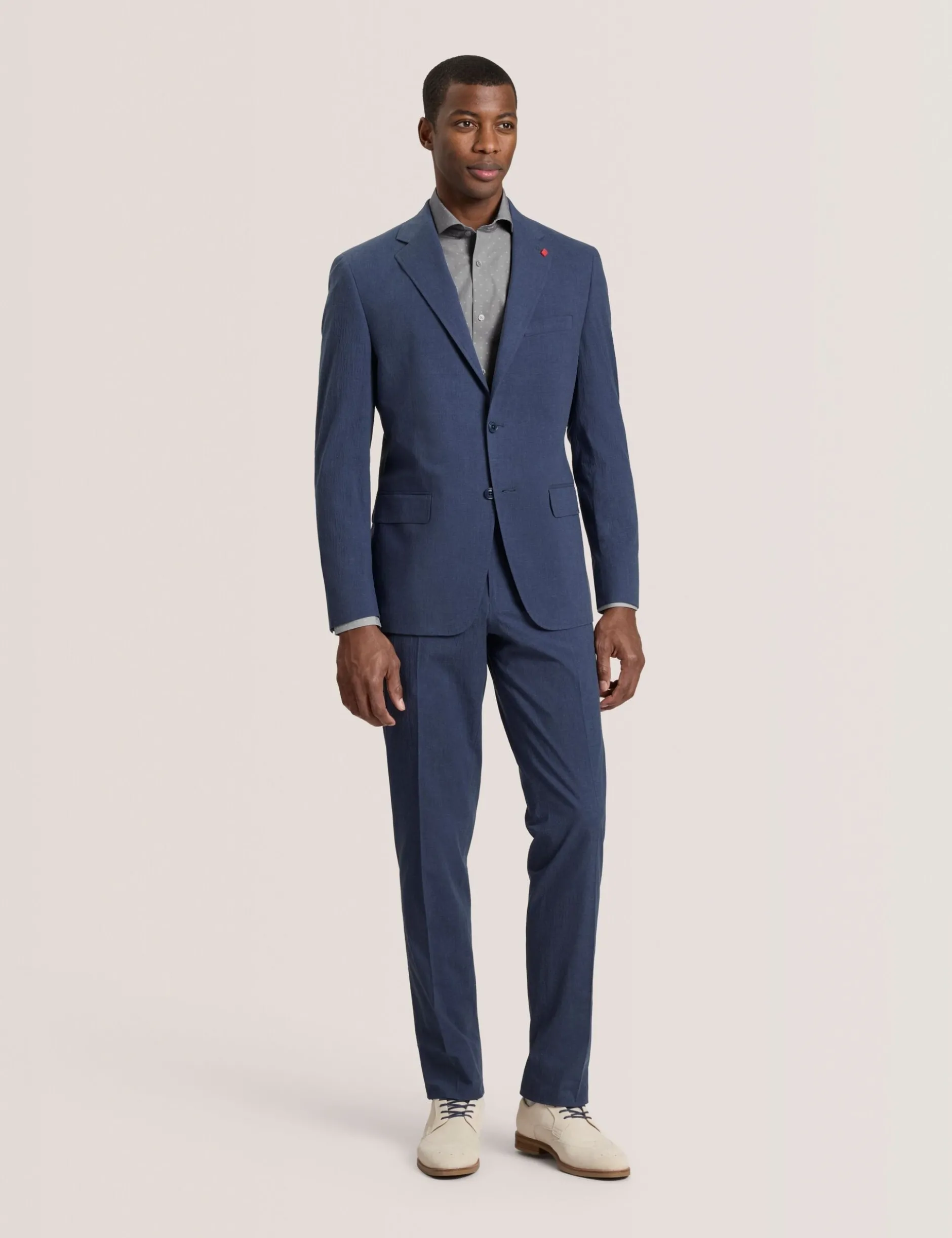 Flat Front Seersucker Suit Pant