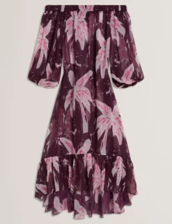 Floral Bardot Maxi Dress Beach Cover-Up
