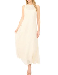 Floral Crochet Sleeveless Maxi Dress
