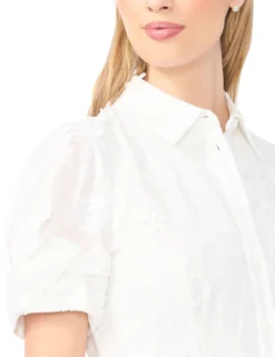 Floral Embroidery Midi Shirt Dress