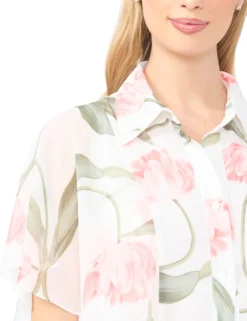 Floral Flutter Sleeve Midi Dress